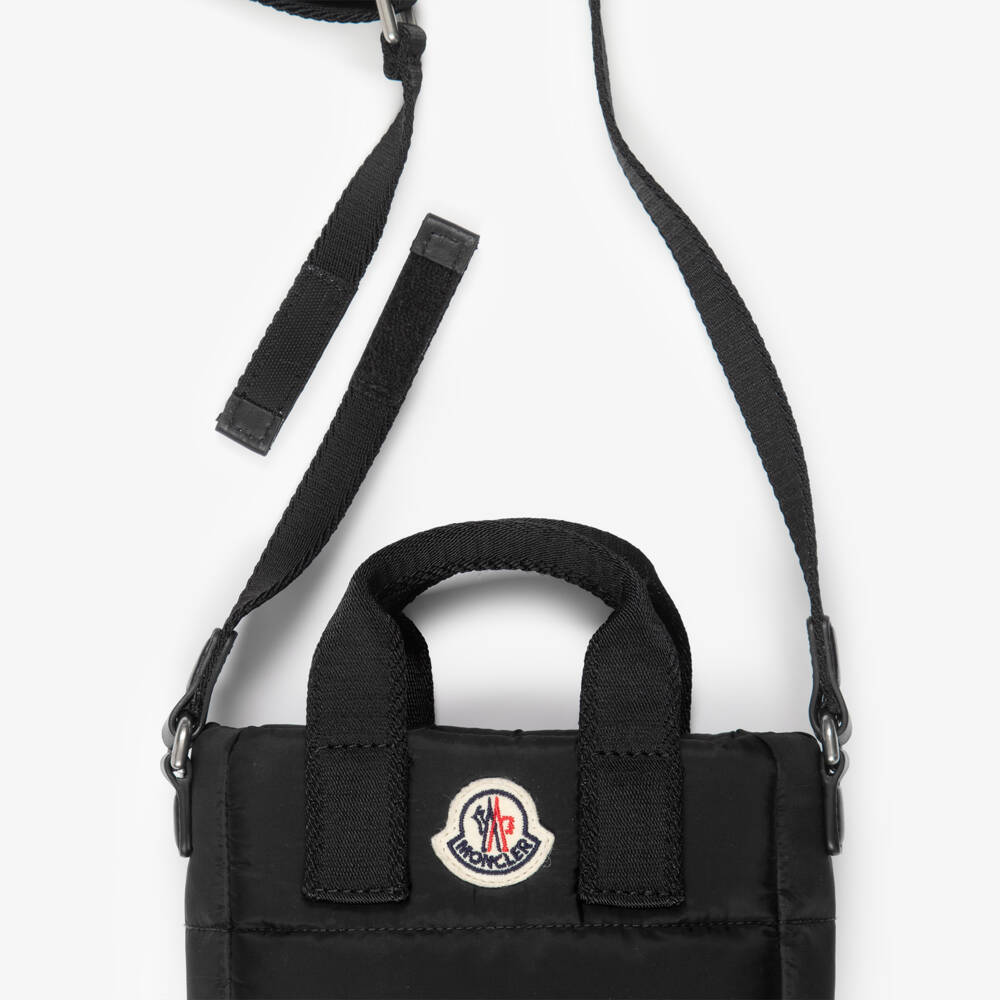 Moncler Enfant-Girls Black Baby Caradoc Tote Bag (15cm) | Childrensalon