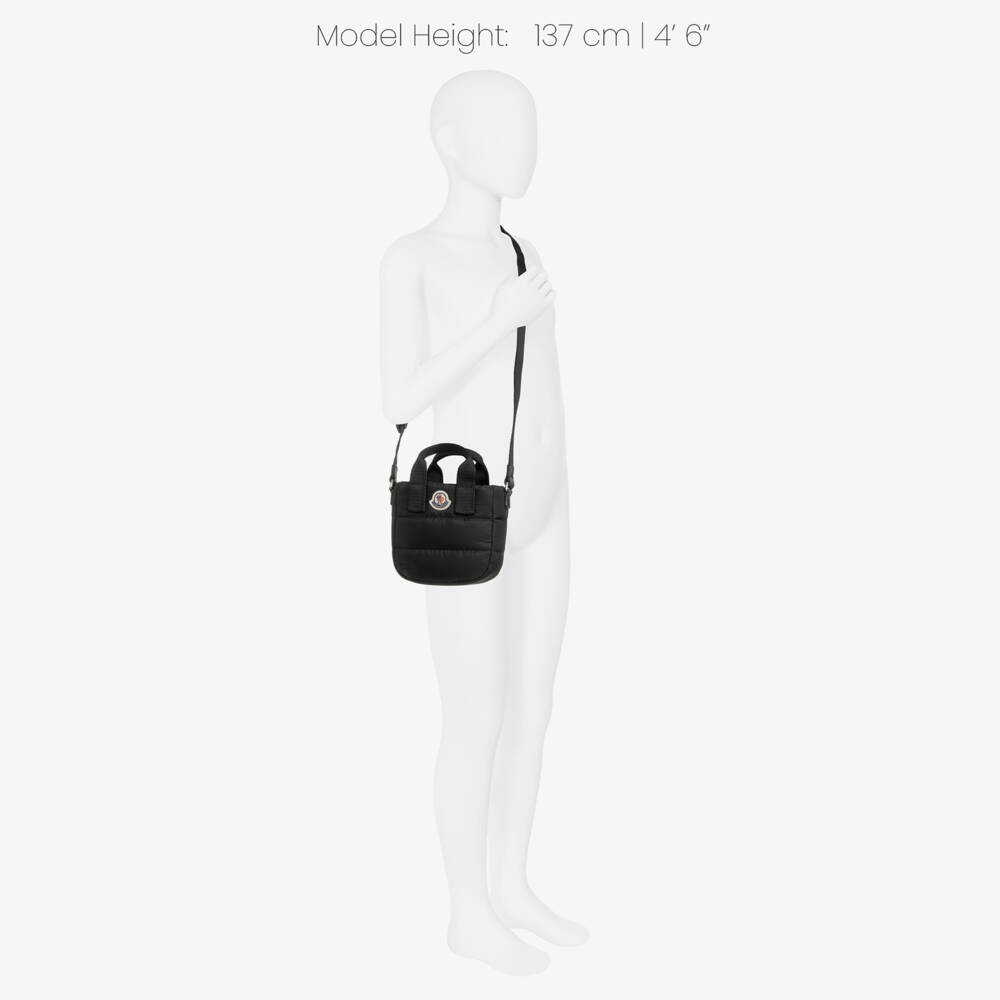 Moncler Enfant-Girls Black Baby Caradoc Tote Bag (15cm) | Childrensalon