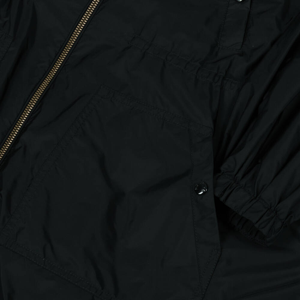 Moncler Enfant-Girls Black Bessie Long Coat | Childrensalon