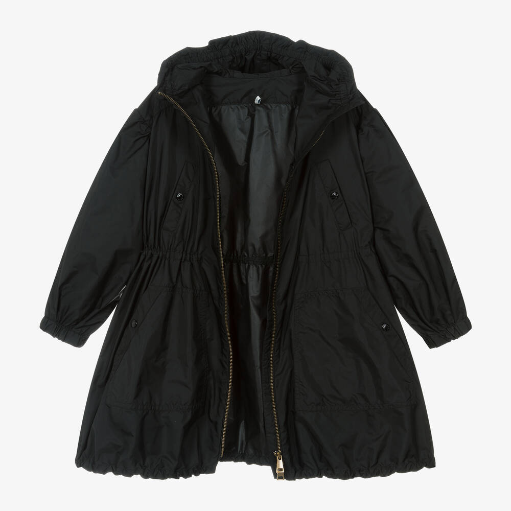 Moncler Enfant-Girls Black Bessie Long Coat | Childrensalon