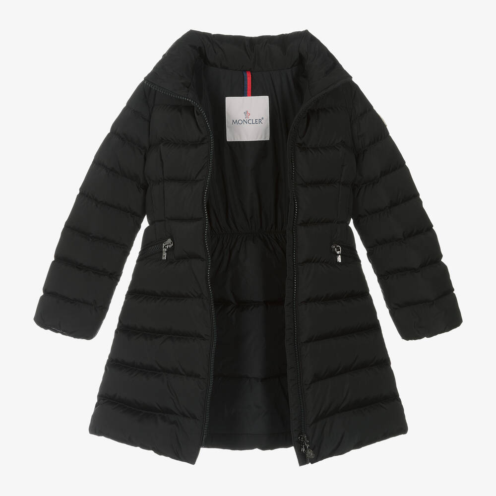 Moncler Enfant-Girls Black Charpal Down Padded Puffer Coat | Childrensalon