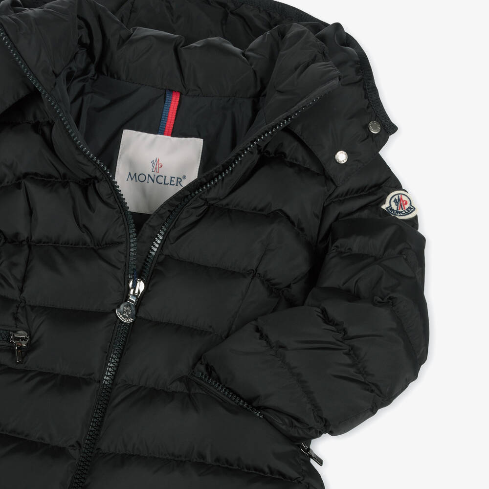 Moncler Enfant-Girls Black Charpal Down Padded Puffer Coat | Childrensalon