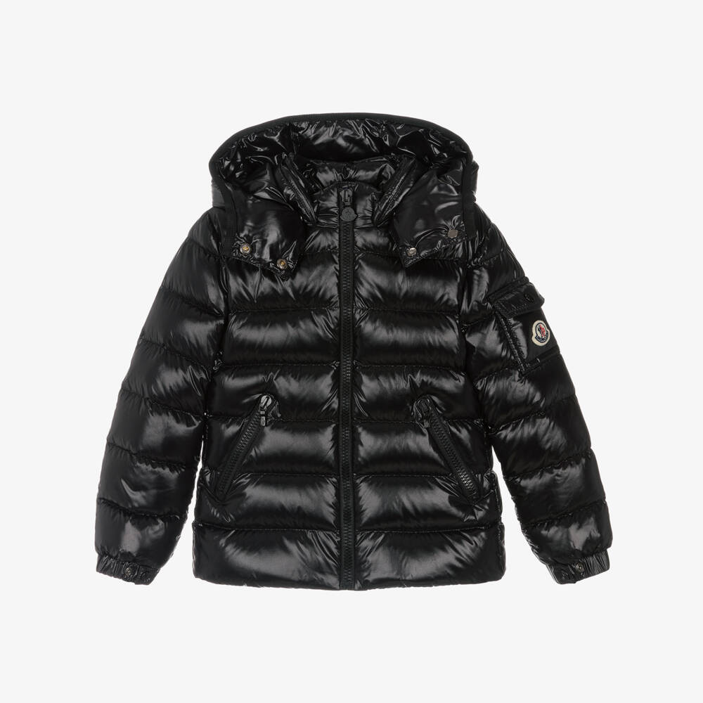 Moncler Enfant-جاكيت بافر مبطن بريش لون أسود للبنات | Childrensalon