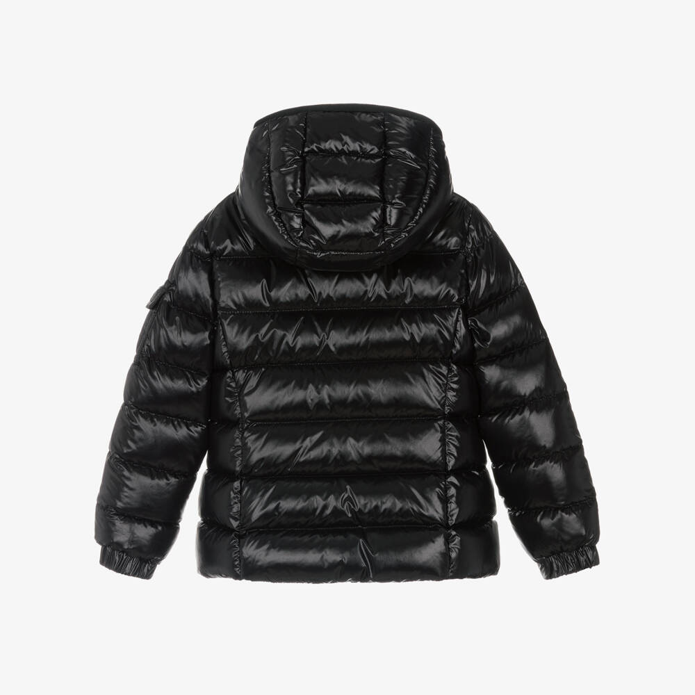 Moncler Enfant-جاكيت بافر مبطن بريش لون أسود للبنات | Childrensalon