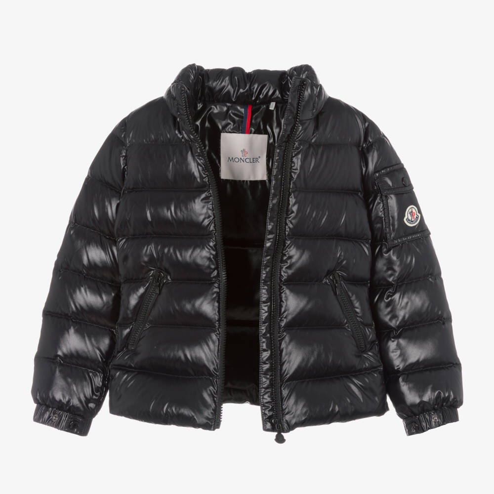 Moncler Enfant-جاكيت مبطن بريش لون أسود للبنات | Childrensalon