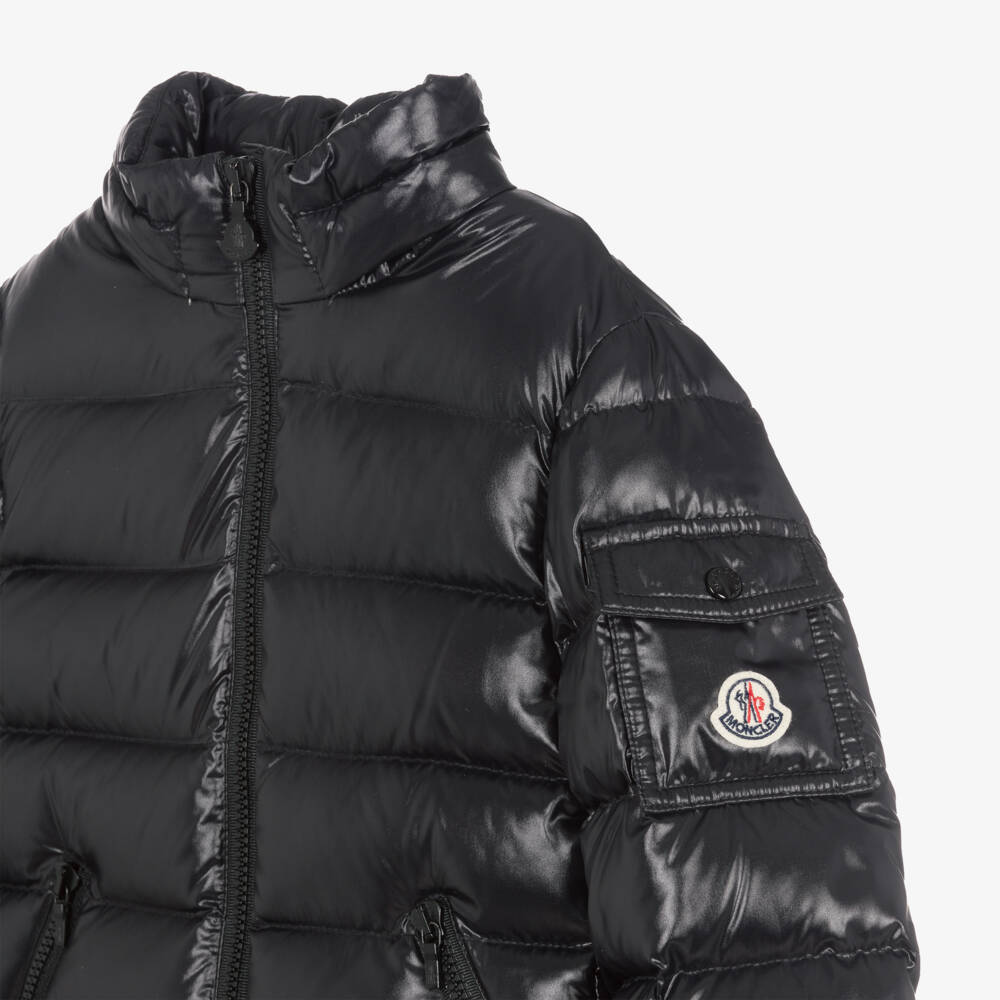 Moncler Enfant-جاكيت مبطن بريش لون أسود للبنات | Childrensalon