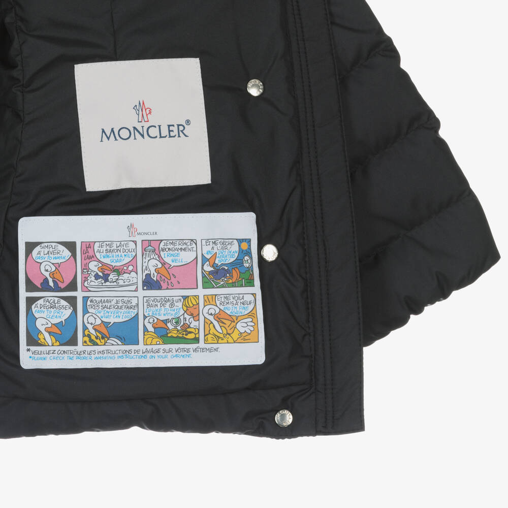 Moncler Enfant - Girls Black Egisto Down Puffer Jacket | Childrensalon