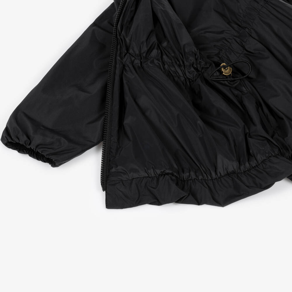 Moncler Enfant-Girls Black Thalia Hooded Parka Coat | Childrensalon