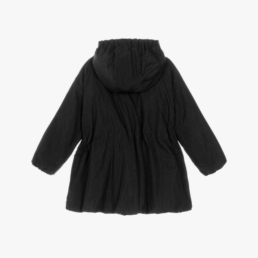 Moncler Enfant-Girls Black Thalia Hooded Parka Coat | Childrensalon
