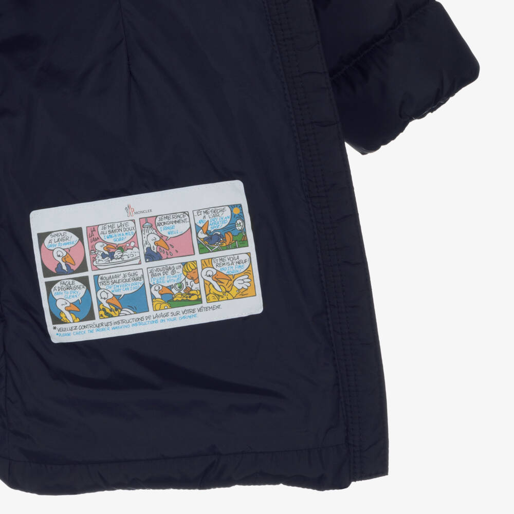 Moncler Enfant-Girls Blue Charpal Down Padded Puffer Coat | Childrensalon