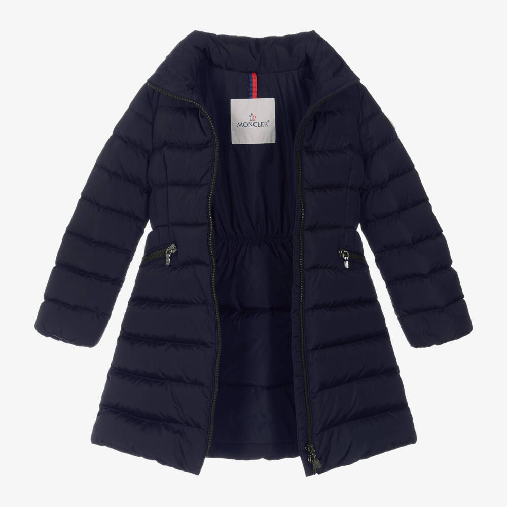 Moncler Enfant-Girls Blue Charpal Down Padded Puffer Coat | Childrensalon