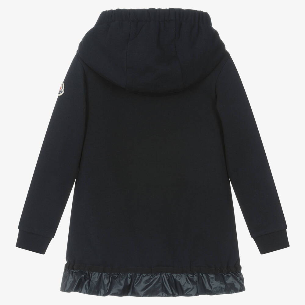 Moncler Enfant-فستان هودي قطن لون كحلي للبنات | Childrensalon