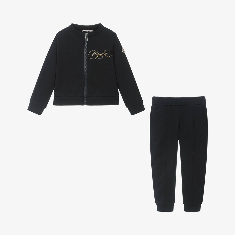 Moncler Enfant-Girls Blue Cotton Tracksuit | Childrensalon