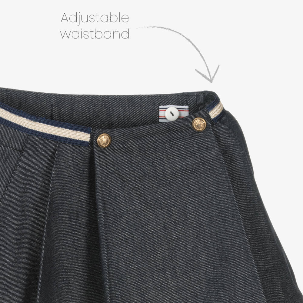 Moncler Enfant-Girls Blue Denim Skirt | Childrensalon