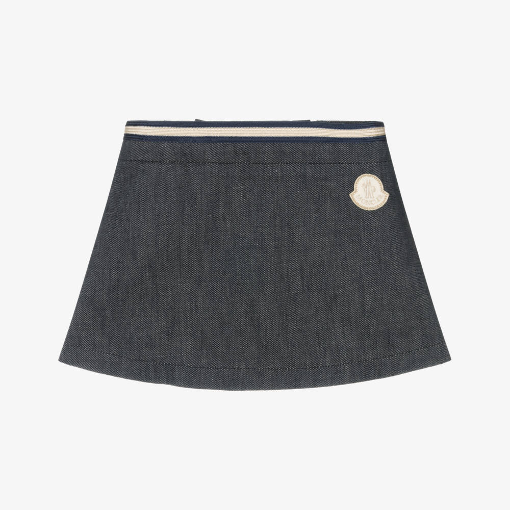 Moncler Enfant-Girls Blue Denim Skirt | Childrensalon