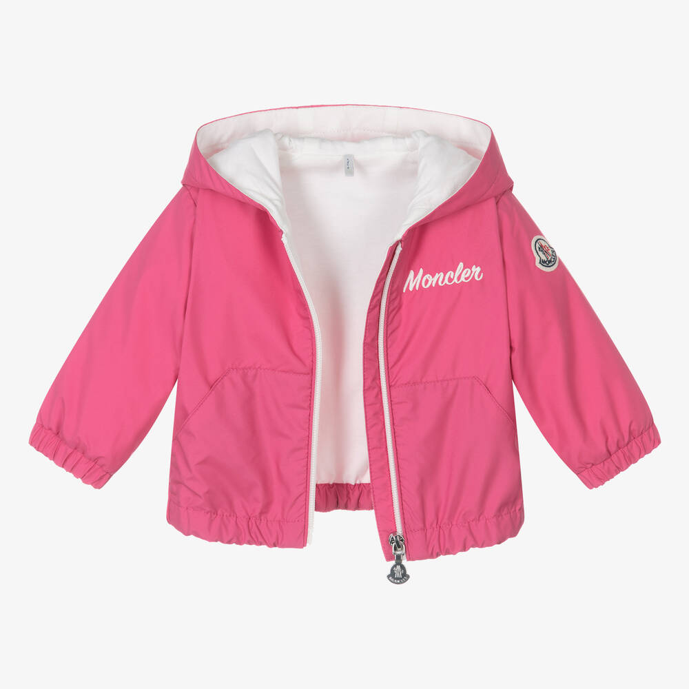 Moncler Enfant-Girls Bright Pink Evanthe Hooded Jacket | Childrensalon
