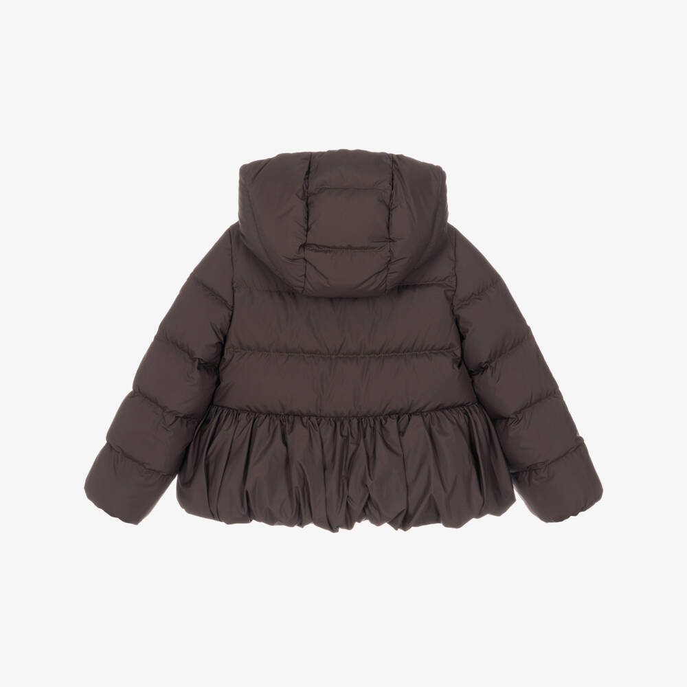 Moncler Enfant-Girls Brown Elizaveta Hooded Down Jacket | Childrensalon
