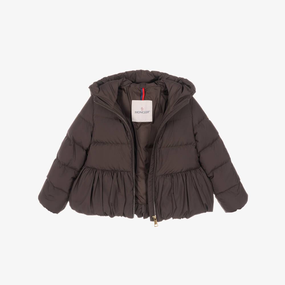 Moncler Enfant-Girls Brown Elizaveta Hooded Down Jacket | Childrensalon