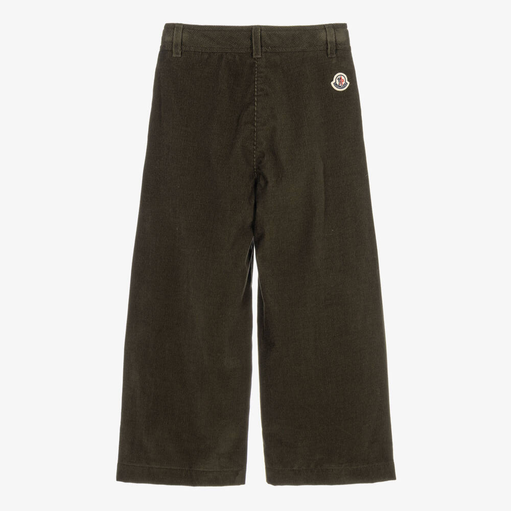 Moncler Enfant-Girls Chocolate Brown Wide Leg Corduroy Trousers | Childrensalon