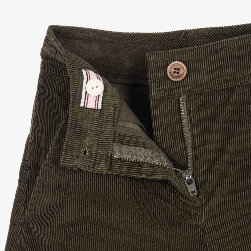 Moncler Enfant-Girls Chocolate Brown Wide Leg Corduroy Trousers | Childrensalon