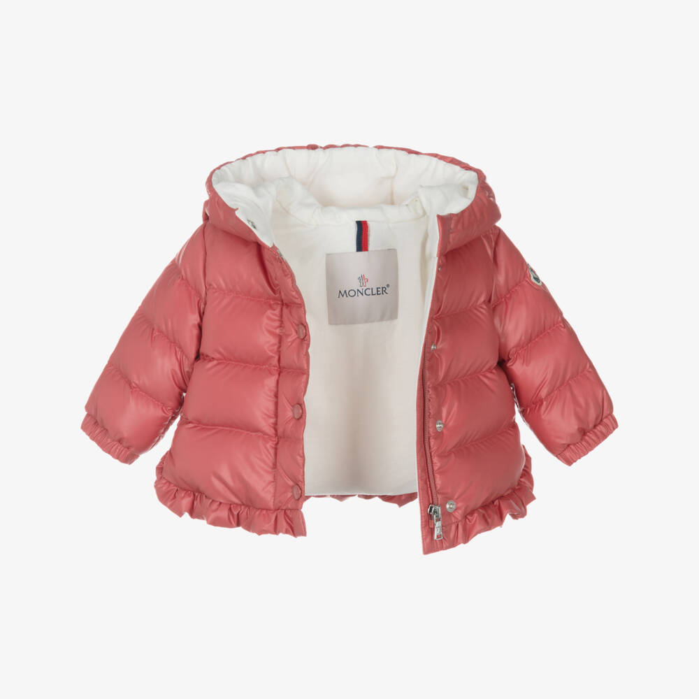 Moncler Enfant-Girls Coral Pink Tazui Down Padded Jacket | Childrensalon