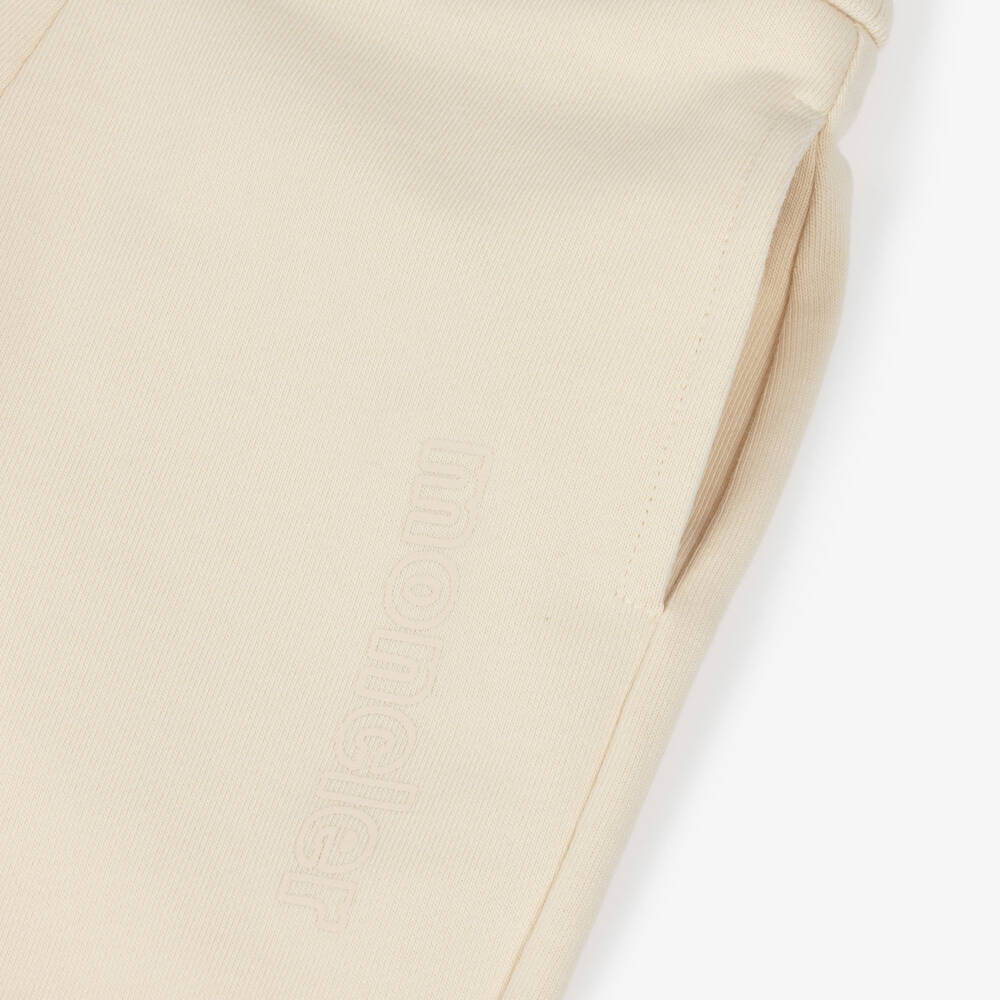 Moncler Enfant-Girls Dark Ivory Cotton Tracksuit with Tonal Branding | Childrensalon