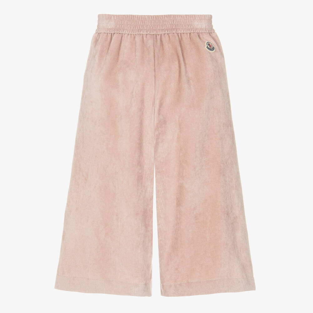 Moncler Enfant-Брюки розовые широкие из вельвета для девочек | Childrensalon