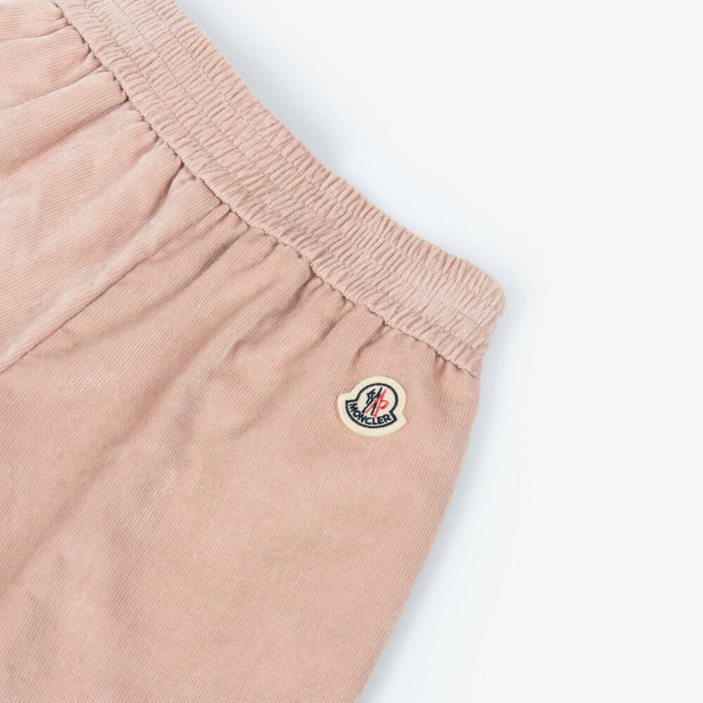Moncler Enfant-Брюки розовые широкие из вельвета для девочек | Childrensalon