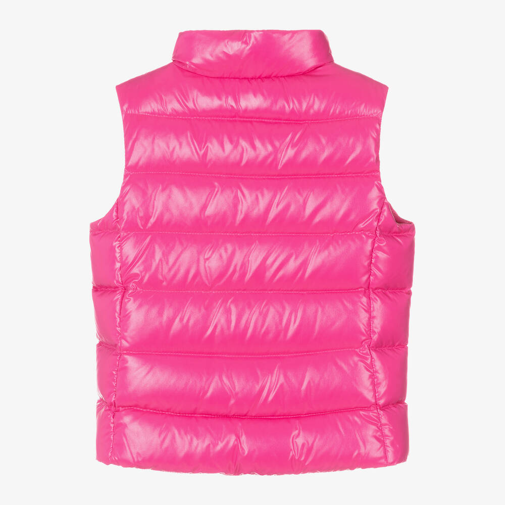 Moncler Enfant-Girls Fuchsia Pink Ghany Down Padded Gilet | Childrensalon