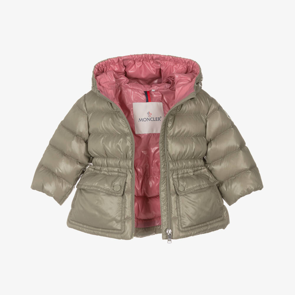 Moncler Enfant-Girls Green Down Padded Adriel Puffer Coat | Childrensalon