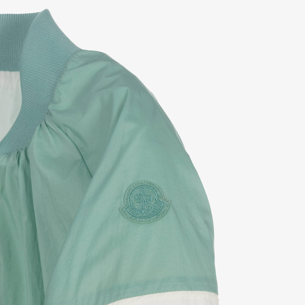 Moncler Enfant-Girls Green & Ivory Aine Jacket | Childrensalon