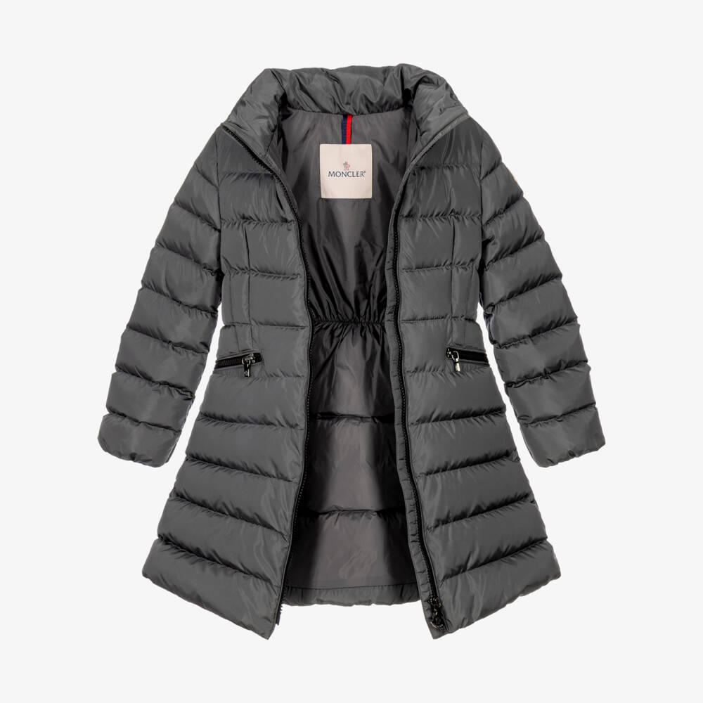 Moncler Enfant-Girls Grey Charpal Puffer Coat | Childrensalon