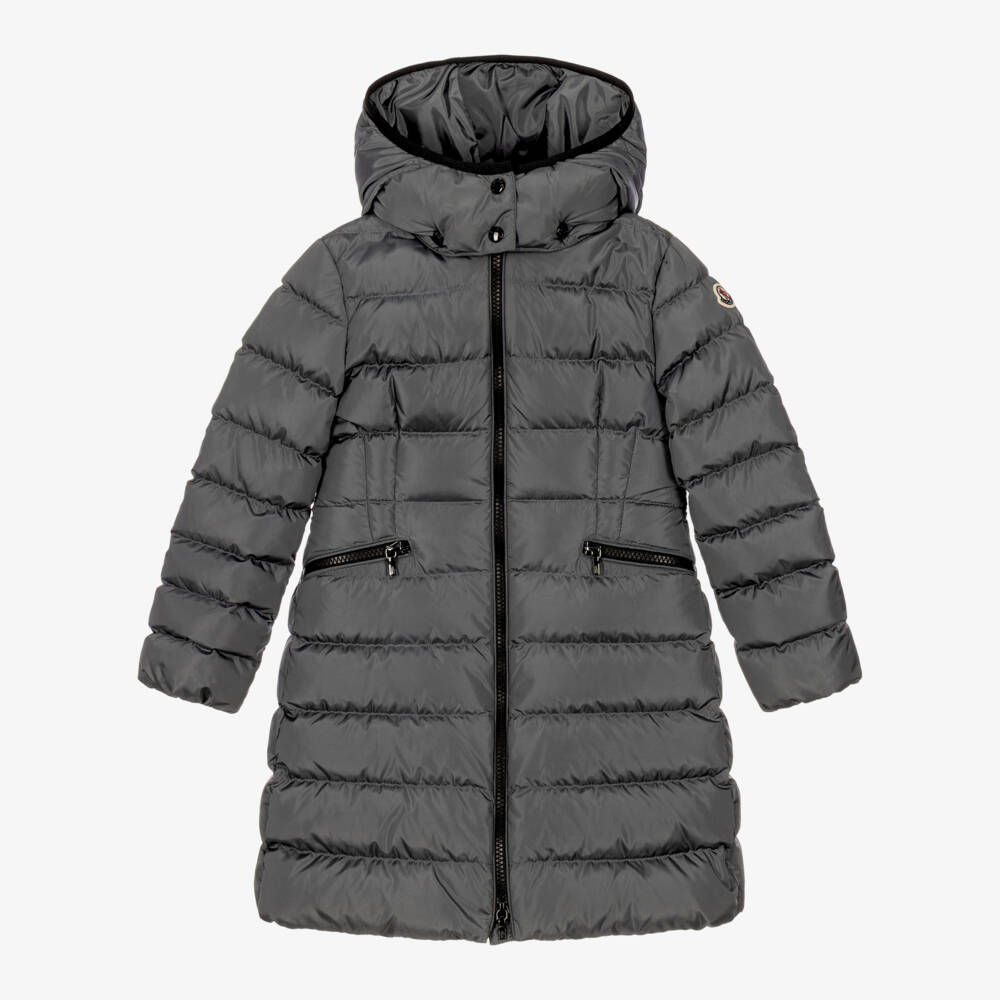 Moncler Enfant-Girls Grey Charpal Puffer Coat | Childrensalon
