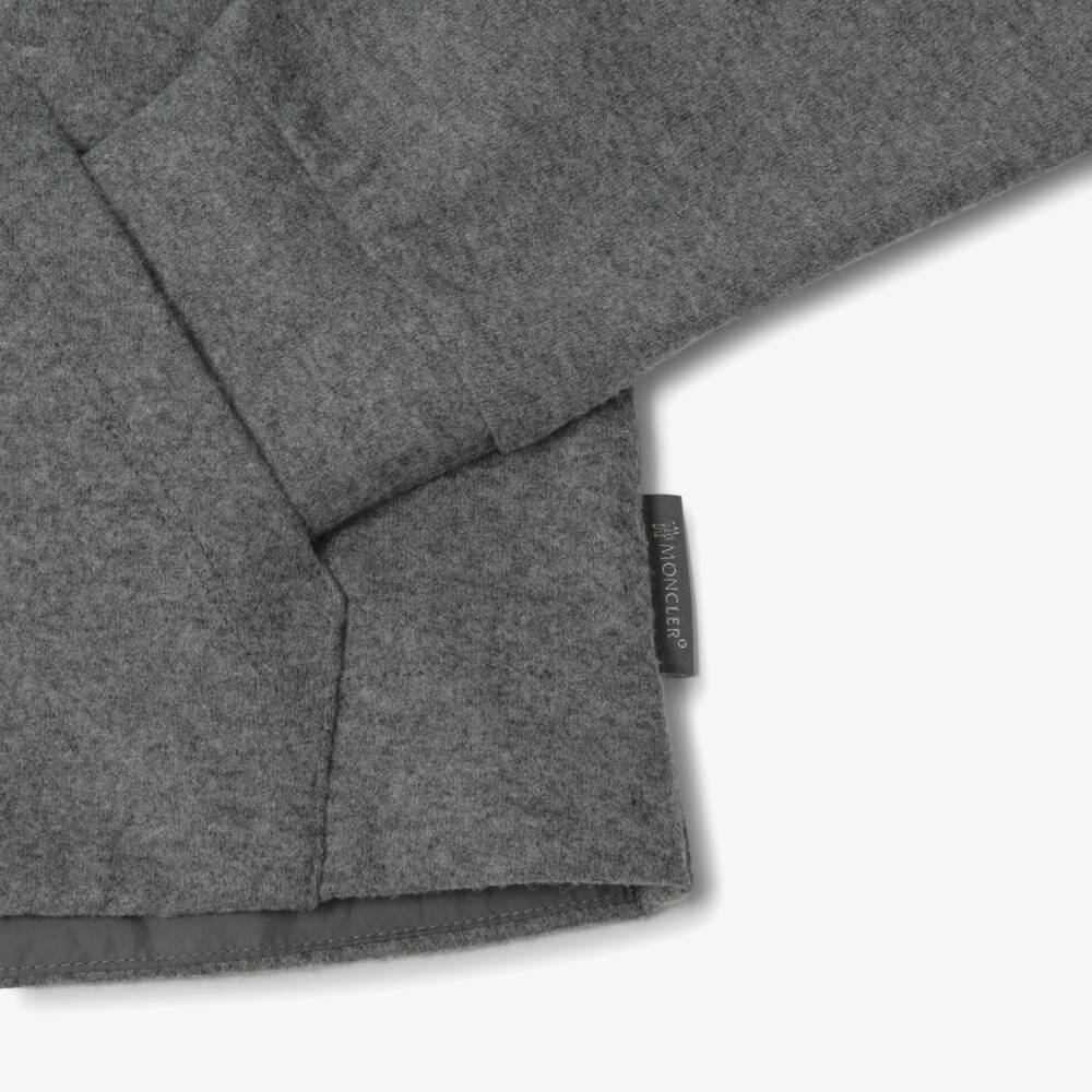 Moncler Enfant-Girls Grey Flannel Jersey Shorts Set | Childrensalon