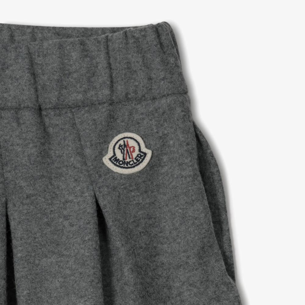 Moncler Enfant-Girls Grey Flannel Jersey Shorts Set | Childrensalon
