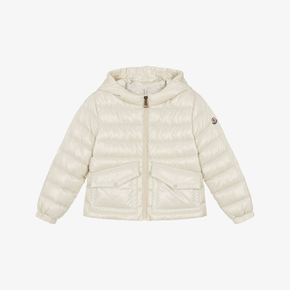Moncler Enfant-Girls Ivory Down Filled Ela Puffer Jacket | Childrensalon