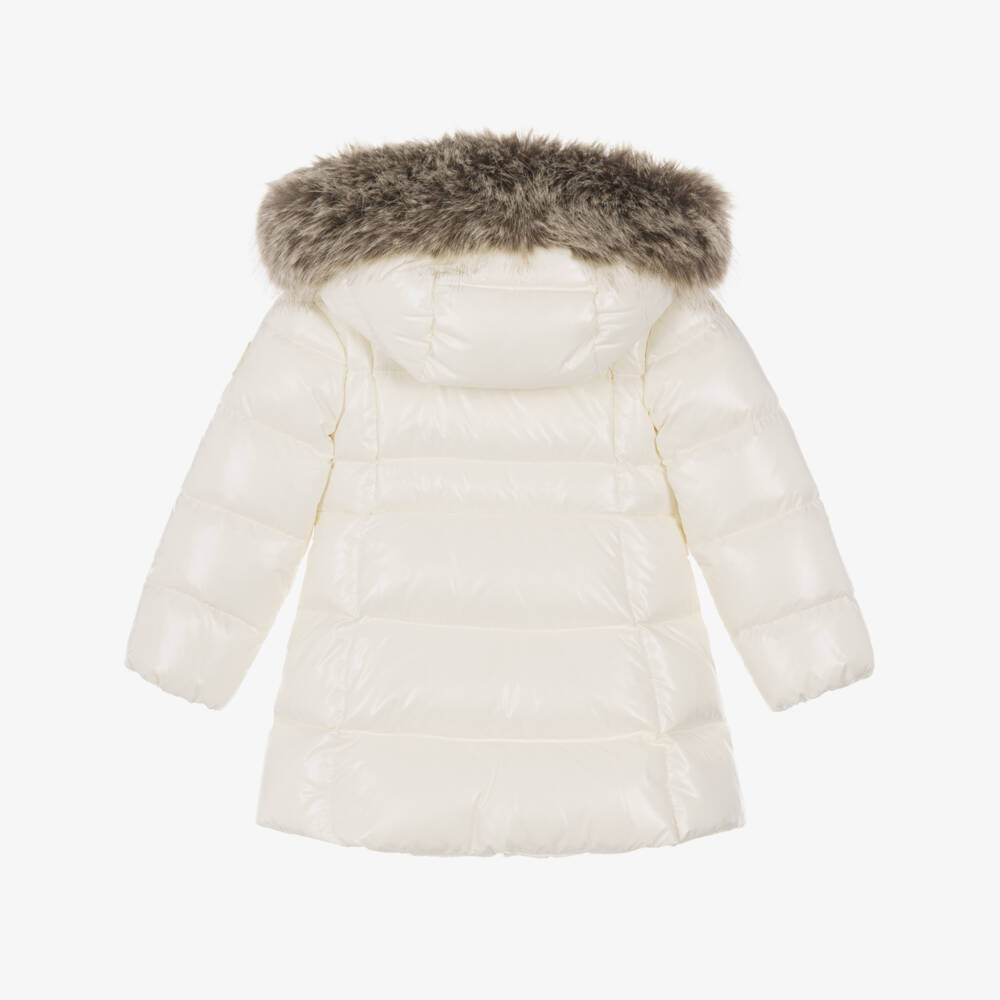 Moncler Enfant-Girls Ivory Down-Filled Emma Coat | Childrensalon