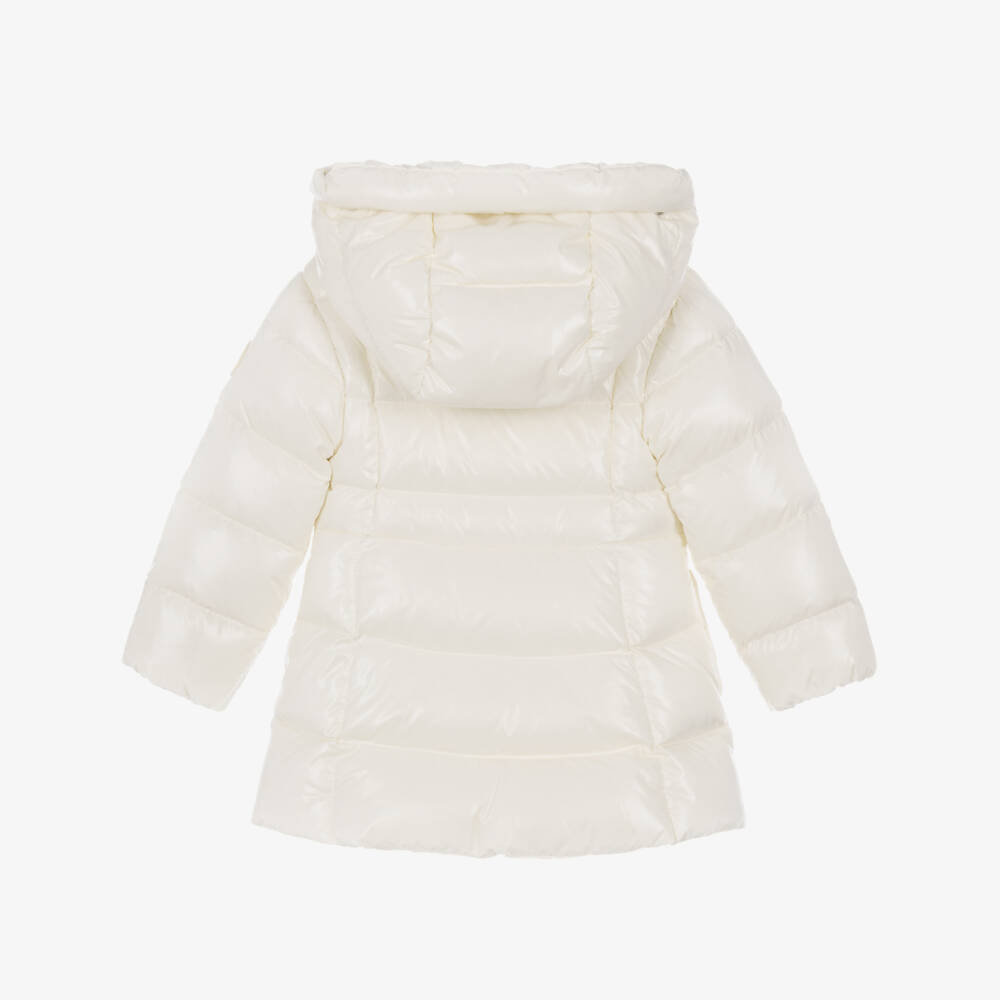 Moncler Enfant-Girls Ivory Down-Filled Emma Coat | Childrensalon