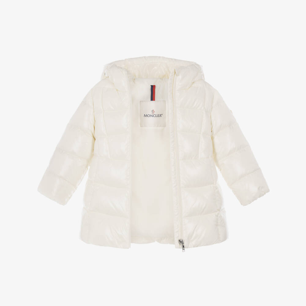 Moncler Enfant-Girls Ivory Down-Filled Emma Coat | Childrensalon