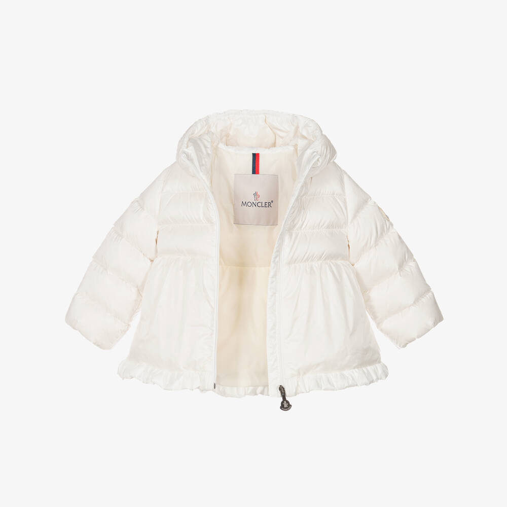 Moncler Enfant-Кремовое пуховое пальто Одиль для девочек | Childrensalon