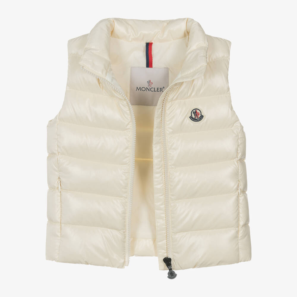 Moncler Enfant-Girls Ivory Ghany Down Padded Gilet | Childrensalon