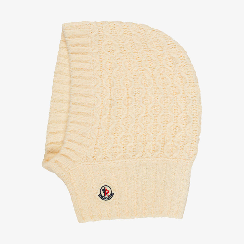 Moncler Enfant-Girls Ivory Knitted Balaclava | Childrensalon