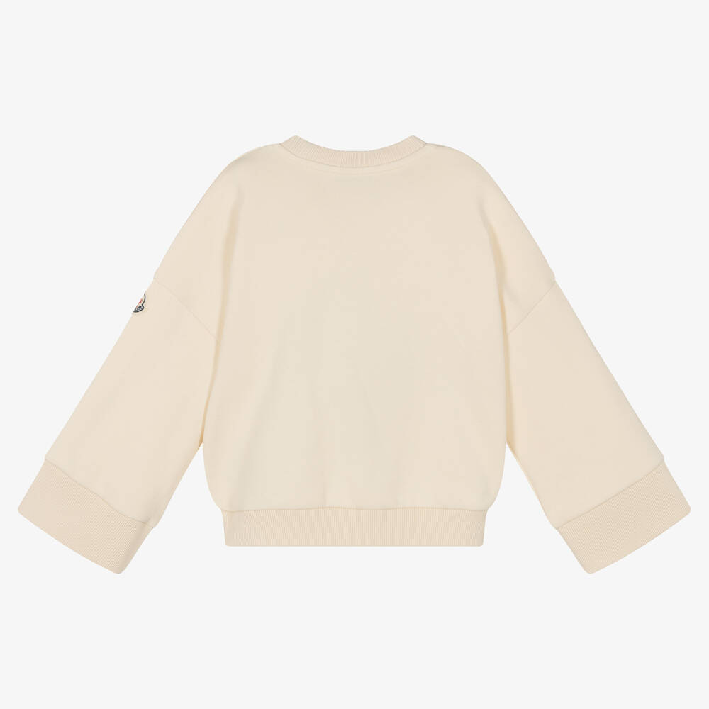 Moncler Enfant-Girls Ivory Logo Sweatshirt | Childrensalon