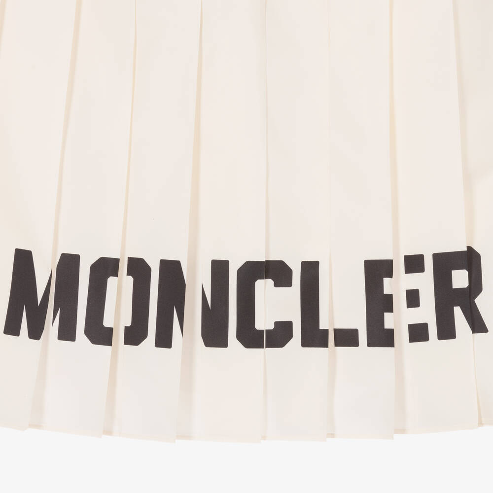 Moncler Enfant-تنورة بكسرات لون عاجي و أسود | Childrensalon
