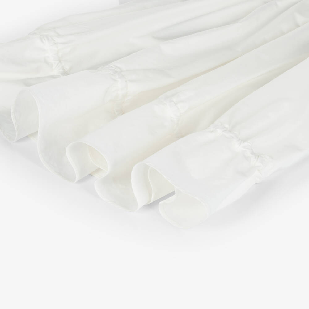 Moncler Enfant-Girls Ivory Shirt Dress with Broderie Panel | Childrensalon