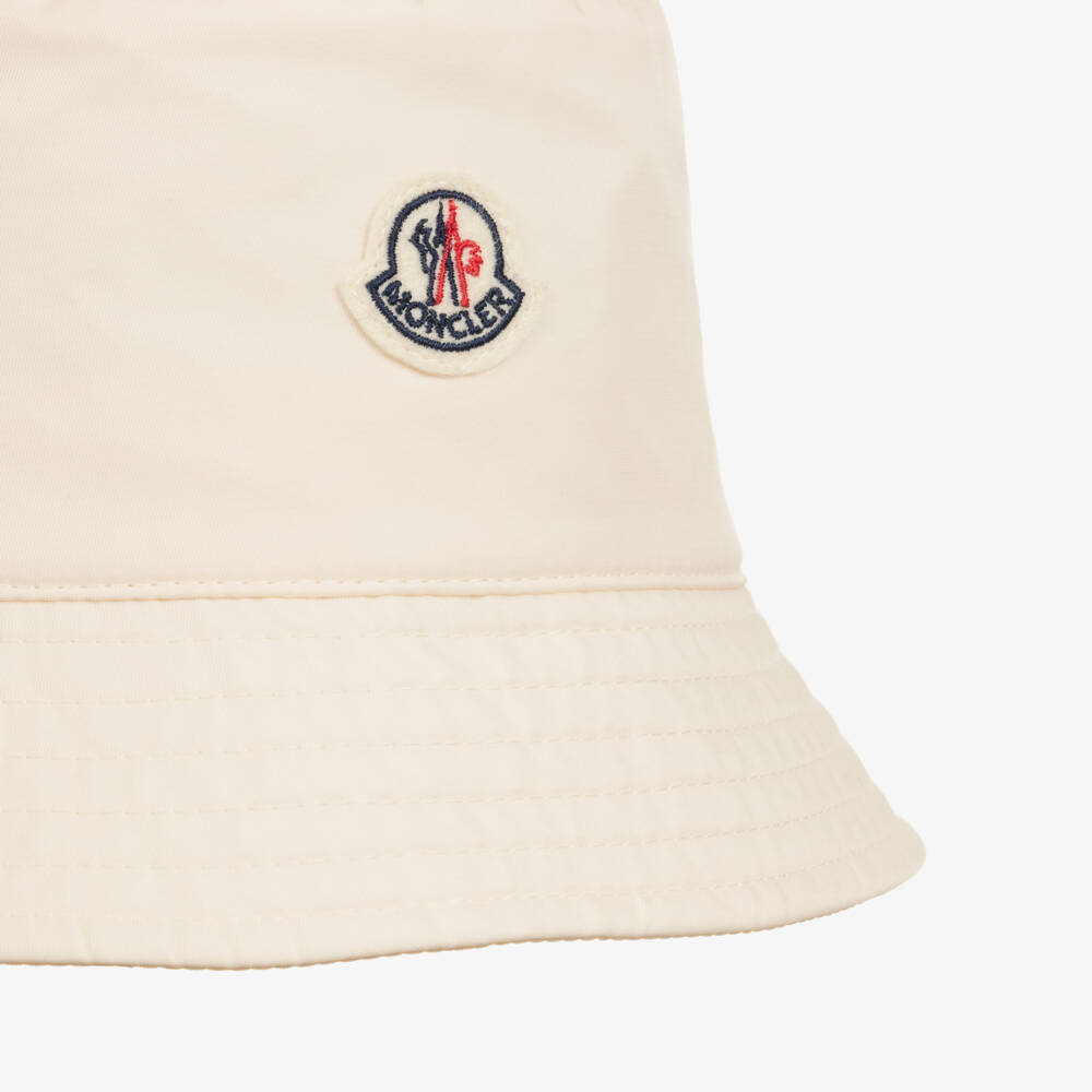 Moncler Enfant-Girls Ivory Silky Twill Bucket Hat | Childrensalon
