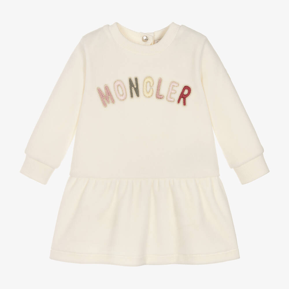 Moncler Enfant-فستان مخمل لون عاجي | Childrensalon