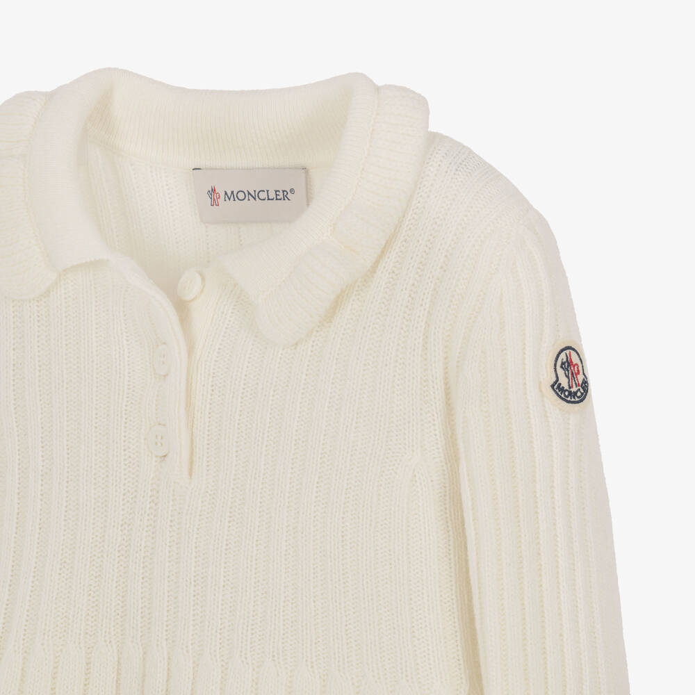 Moncler Enfant-Girls Ivory Wool & Cashmere Knit Dress | Childrensalon