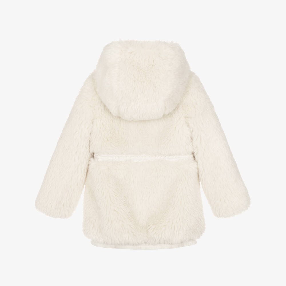Moncler Enfant-Girls Ivory Wrenna Teddy Hooded Parka | Childrensalon