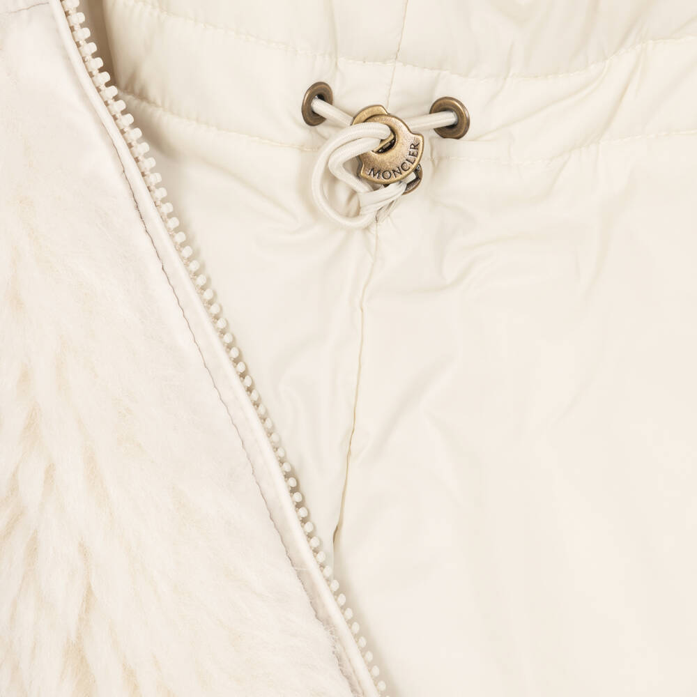 Moncler Enfant-Girls Ivory Wrenna Teddy Hooded Parka | Childrensalon